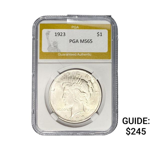 1923 Silver Peace Dollar PGA MS65