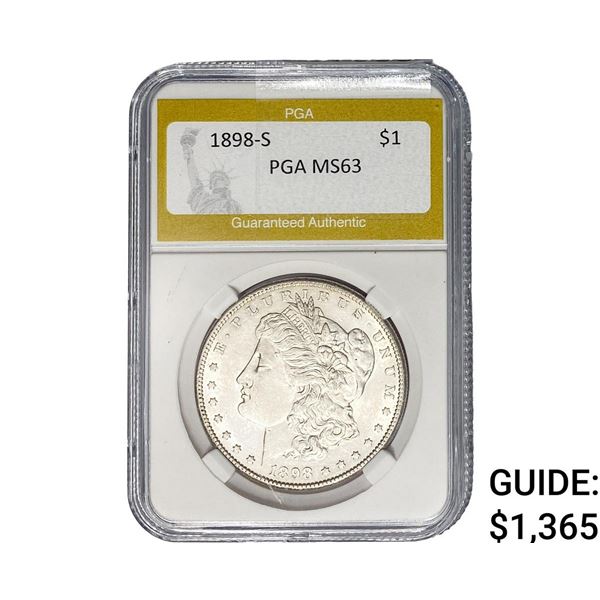 1898-S Morgan Silver Dollar PGA MS63