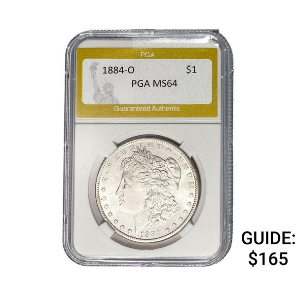 1884-O Morgan Silver Dollar PGA MS64