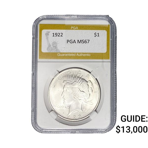 1922 Morgan Silver Dollar PGA MS67