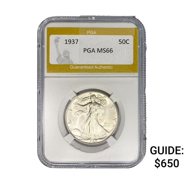 1937 Walking Liberty Half Dollar PGA MS66