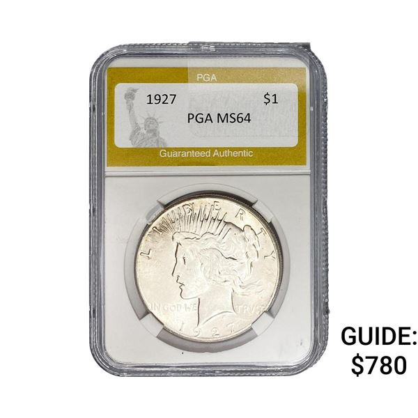 1927 Silver Peace Dollar PGA MS64