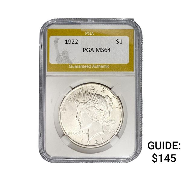 1922 Silver Peace Dollar PGA MS64