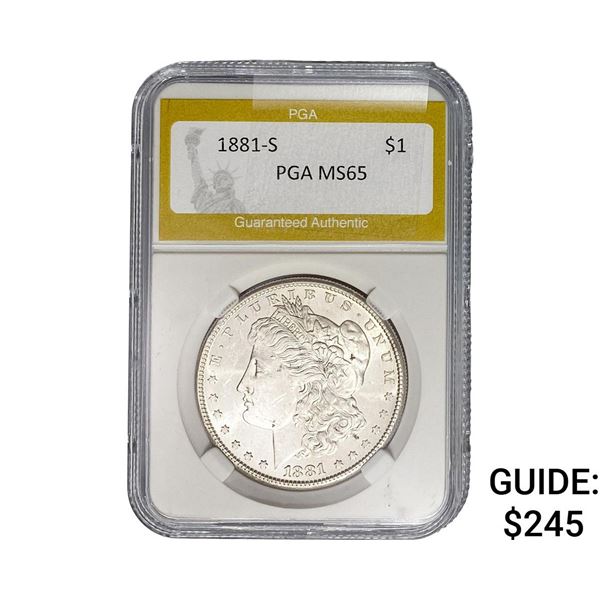 1881-S Morgan Silver Dollar PGA MS65
