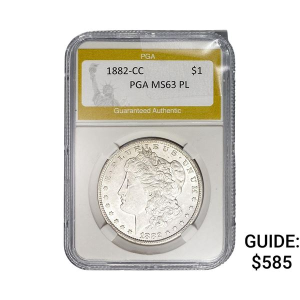 1882-CC Morgan Silver Dollar PGA MS63