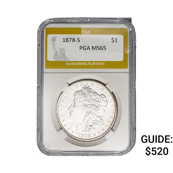 1878-S Morgan Silver Dollar PGA MS65