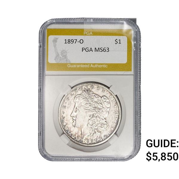1897-O Morgan Silver Dollar PGA MS63