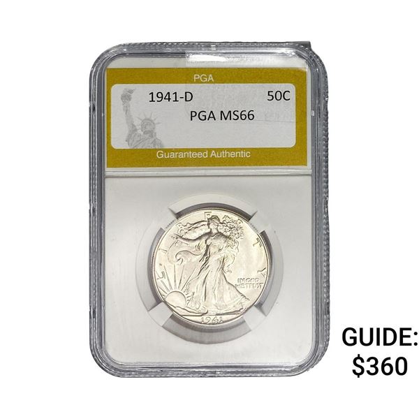 1941-D Walking Liberty Half Dollar PGA MS66