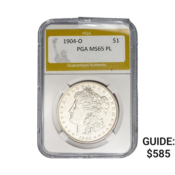 1904-O Morgan Silver Dollar PGA MS65 PL