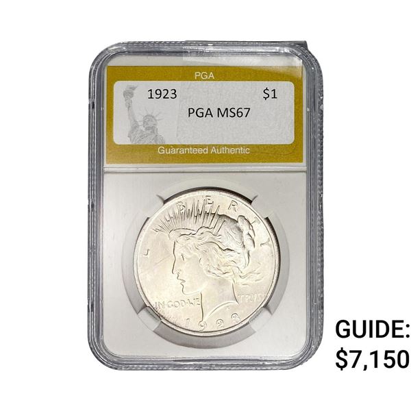 1923 Silver Peace Dollar PGA MS67