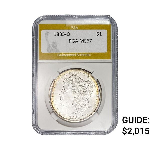 1885-O Morgan Silver Dollar PGA MS67