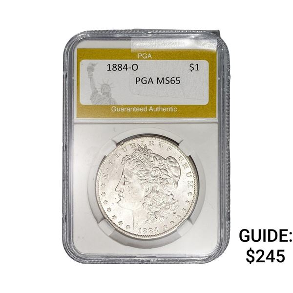 1884-O Morgan Silver Dollar PGA MS65