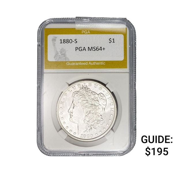 1880-S Morgan Silver Dollar PGA MS64+