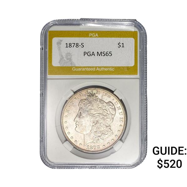 1878-S Morgan Silver Dollar PGA MS65