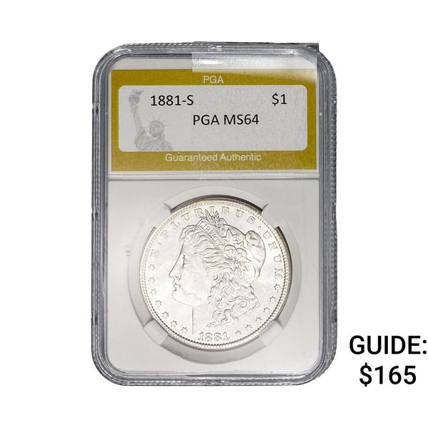1881-S Morgan Silver Dollar PGA MS64