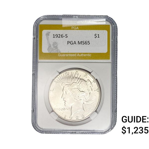 1926-S Silver Peace Dollar PGA MS65