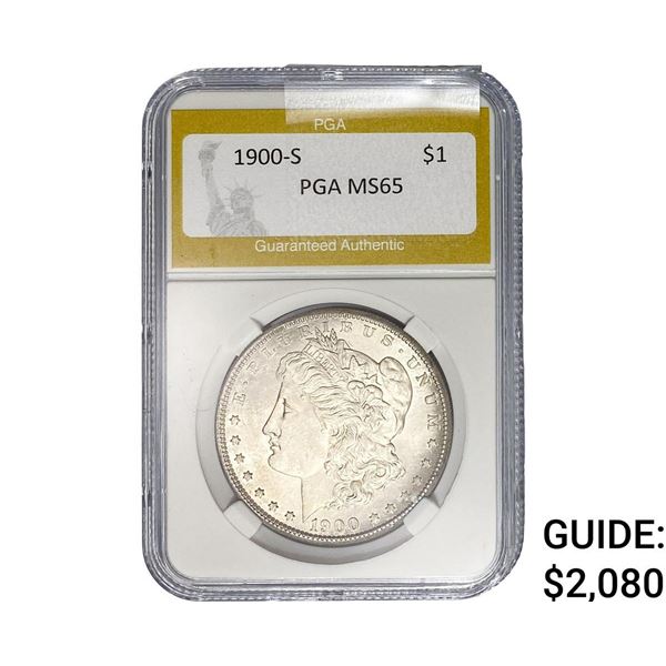 1900-S Morgan Silver Dollar PGA MS65