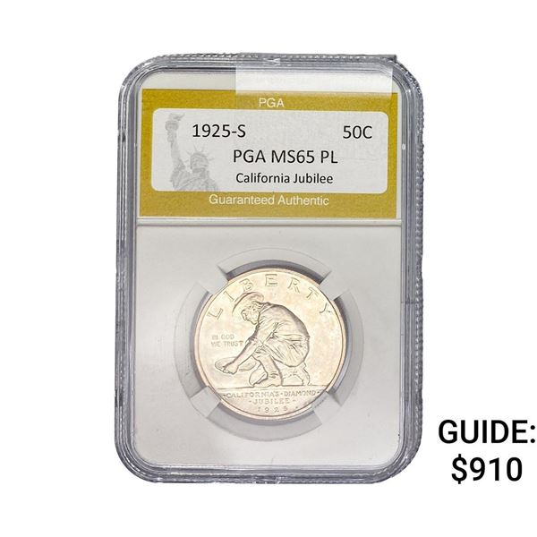 1925-S Jubilee Half Dollar PGA MS65 PL