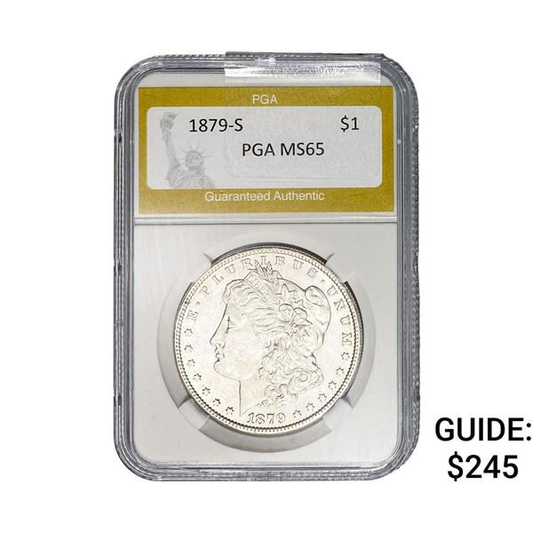 1879-S Morgan Silver Dollar PGA MS65