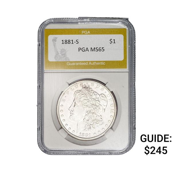 1881-S Morgan Silver Dollar PGA MS65