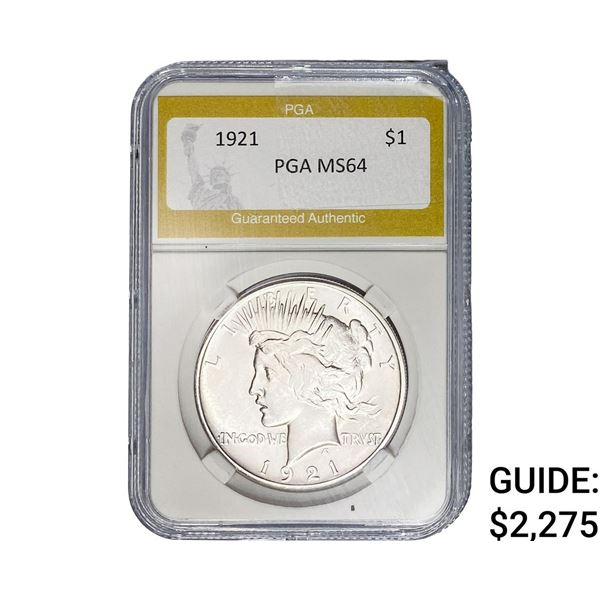 1921 Silver Peace Dollar PGA MS64