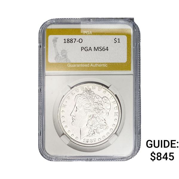 1887-O Morgan Silver Dollar PGA MS64