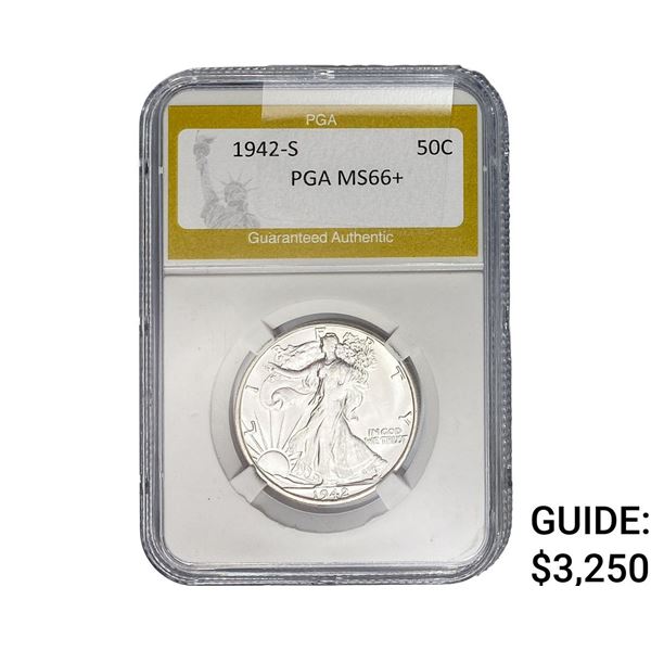 1942-S Walking Liberty Half Dollar PGA MS66+