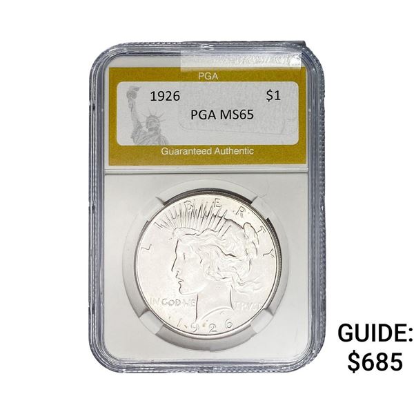 1926 Silver Peace Dollar PGA MS65