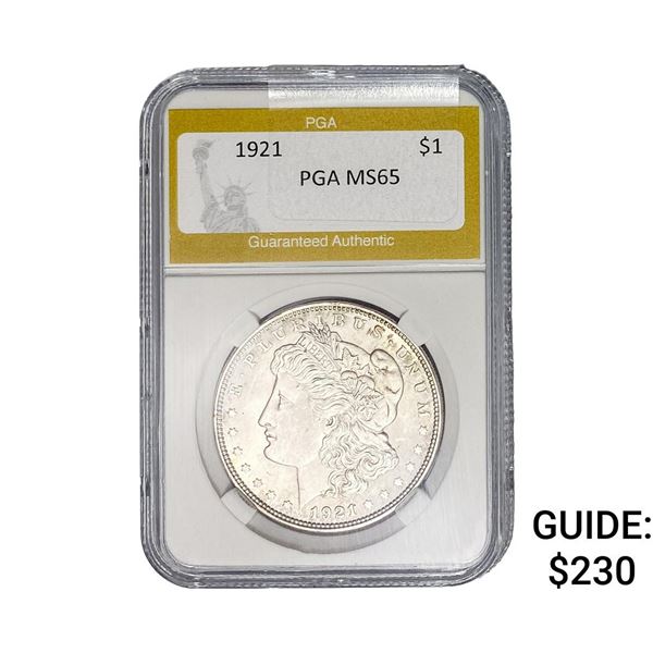 1921 Morgan Silver Dollar PGA MS65