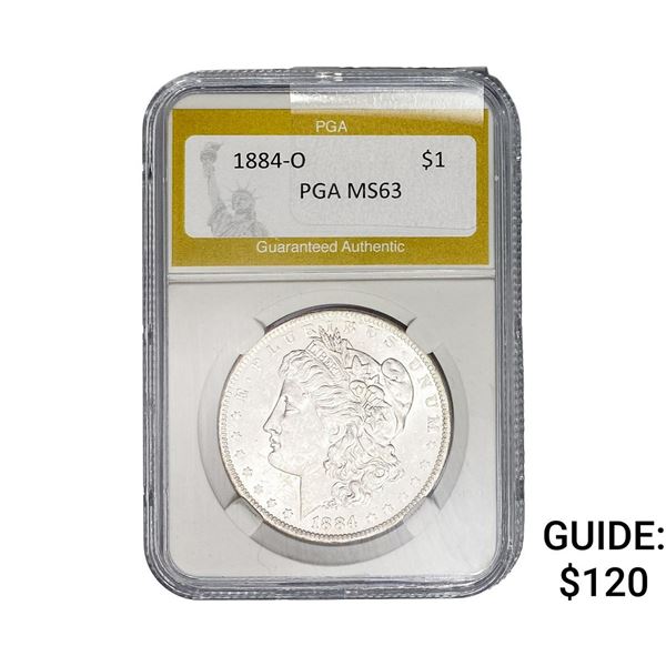 1884-O Morgan Silver Dollar PGA MS63