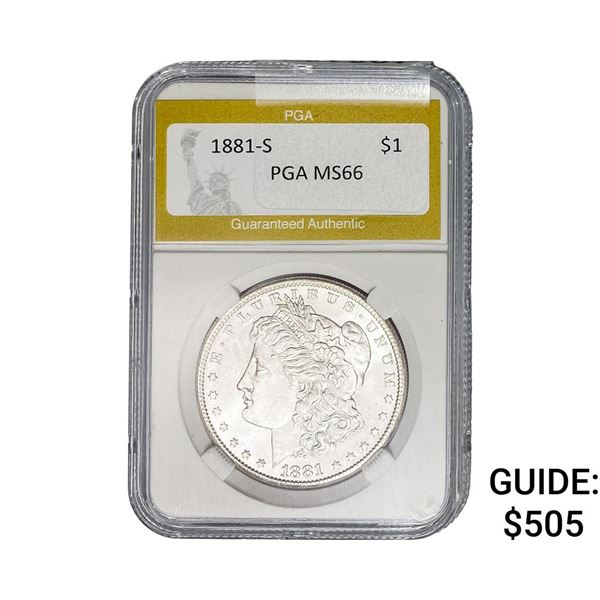 1881-S Morgan Silver Dollar PGA MS66