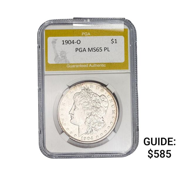 1904-O Morgan Silver Dollar PGA MS65 PL