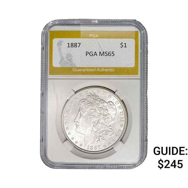 1887 Morgan Silver Dollar PGA MS65