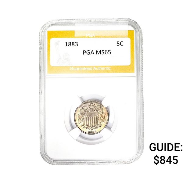 1883 Shield Nickel PGA MS65