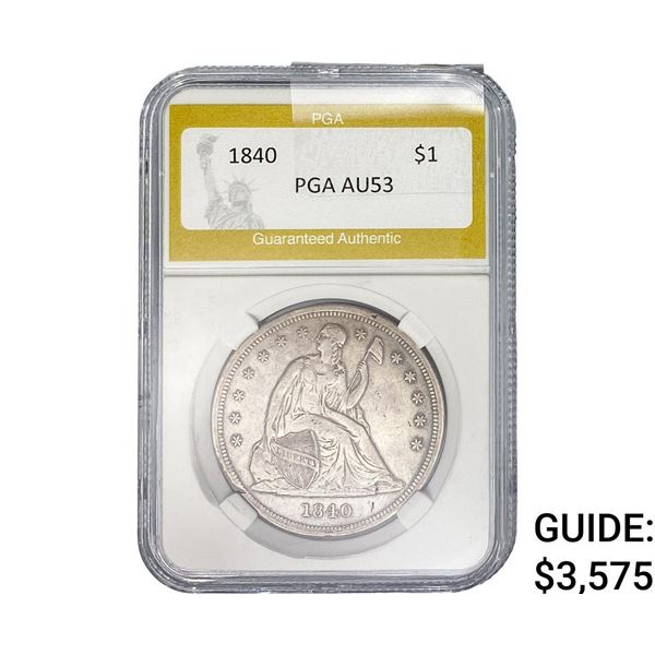 1840 Silver Trade Dollar PGA AU53