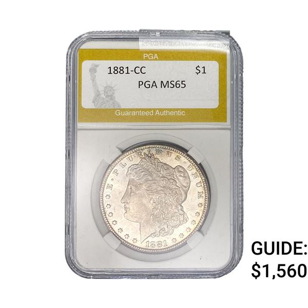 1881-CC Morgan Silver Dollar PGA MS65