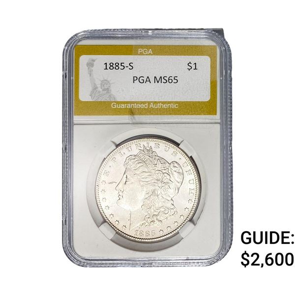 1885-S Morgan Silver Dollar PGA MS65