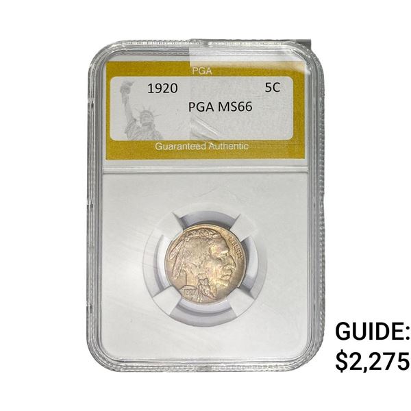1920 Buffalo Nickel PGA MS66