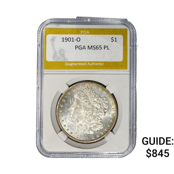 1901-O Morgan Silver Dollar PGA MS65 PL