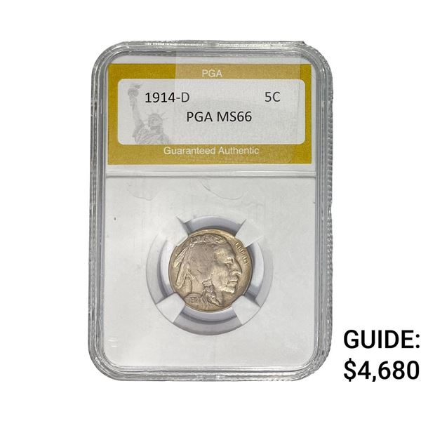 1914-D Buffalo Nickel PGA MS66