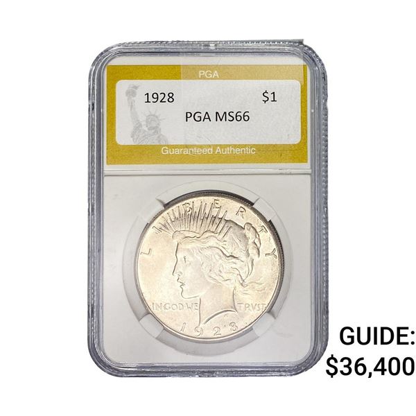 1928 Silver Peace Dollar PGA MS66