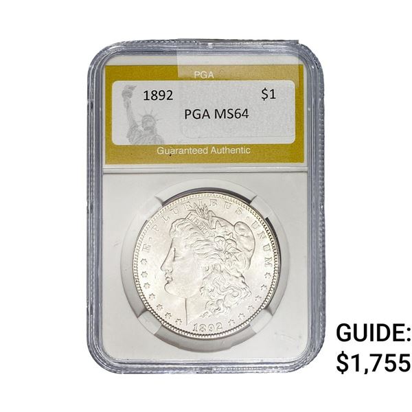 1892 Morgan Silver Dollar PGA MS64