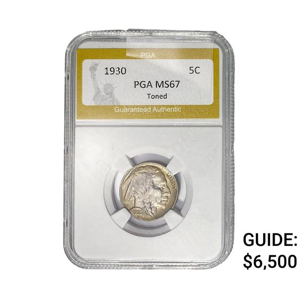 1930 Buffalo Nickel PGA MS67 Toner