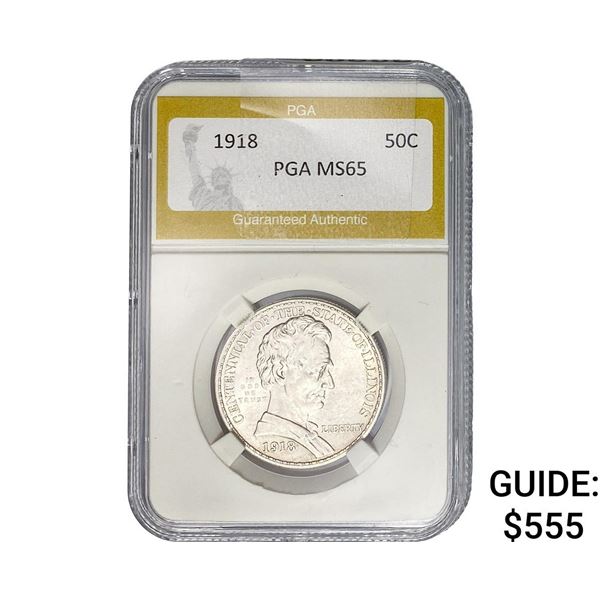 1918 Illinois Half Dollar PGA MS65