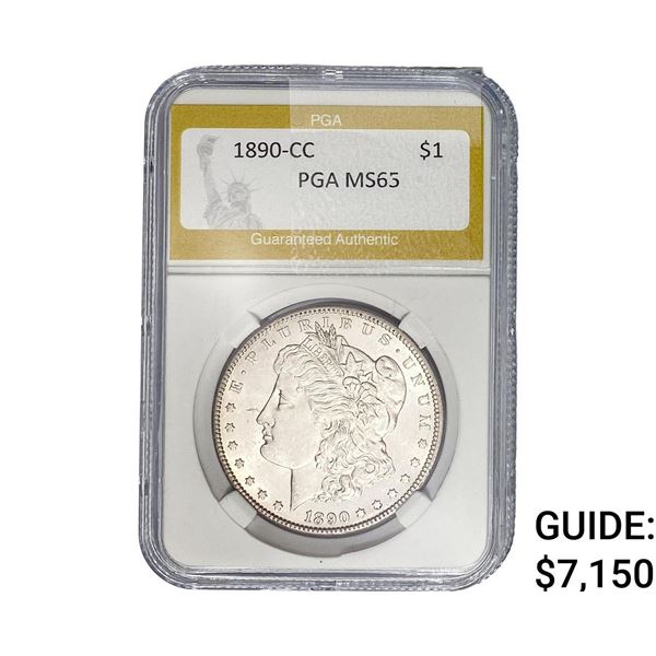1890-CC Morgan Silver Dollar PGA MS65