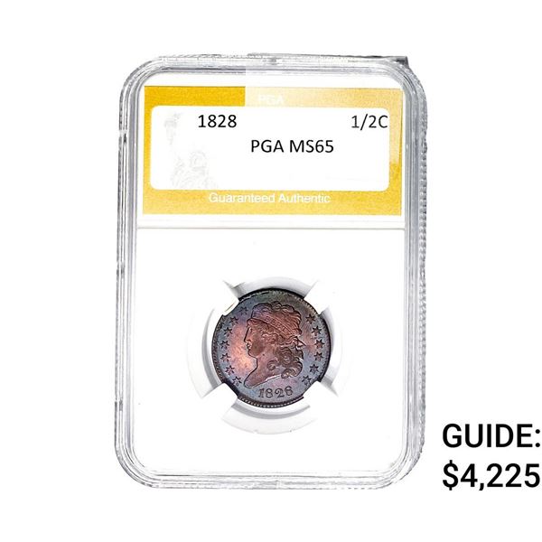 1828 Classic Head Half Cent PGA MS65