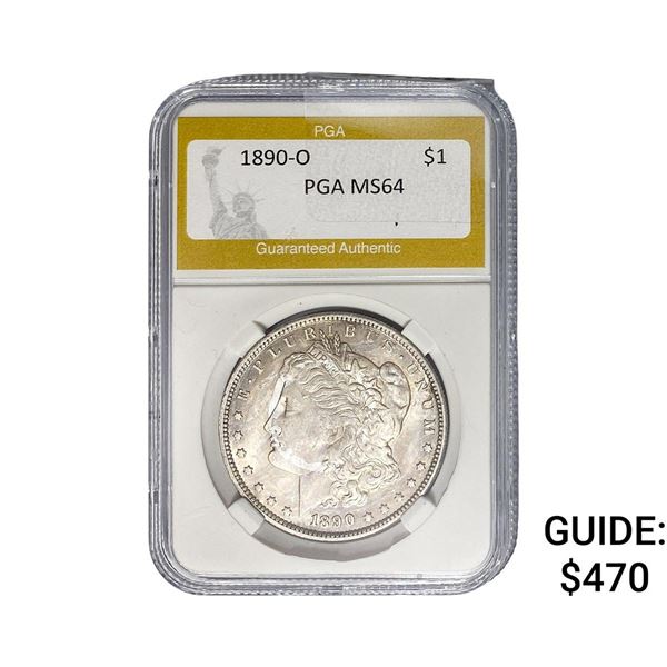 1890-O Morgan Silver Dollar PGA MS64