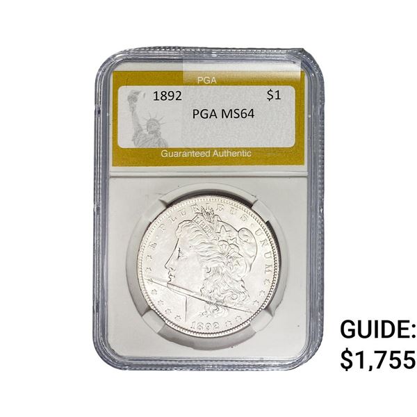 1892 Morgan Silver Dollar PGA MS64