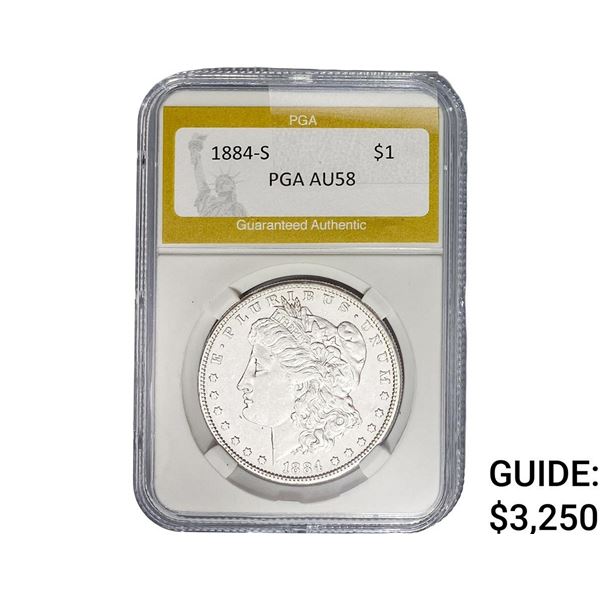1884-S Morgan Silver Dollar PGA AU58