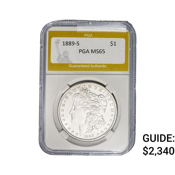 1889-S Morgan Silver Dollar PGA MS65